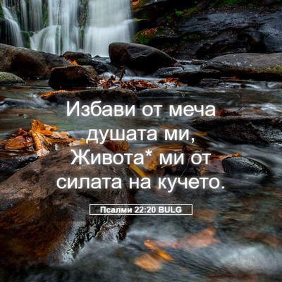Picture 05 - Псалми 22:20 BULG - Избави от меча душата ми, - Bible Verse Picture