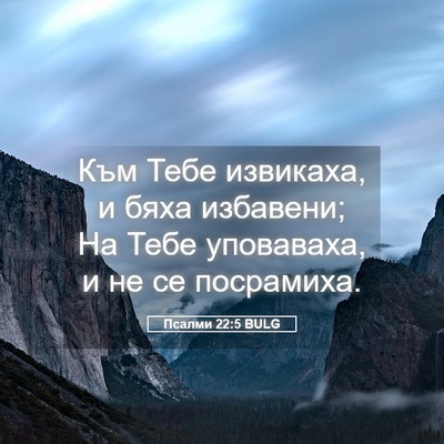 Picture 05 - Псалми 22:5 BULG - Към Тебе извикаха, и бяха - Bible Verse Picture