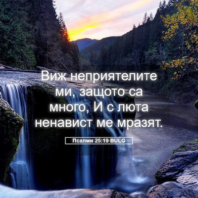 Picture 05 - Псалми 25:19 BULG - Виж неприятелите ми, - Bible Verse Picture