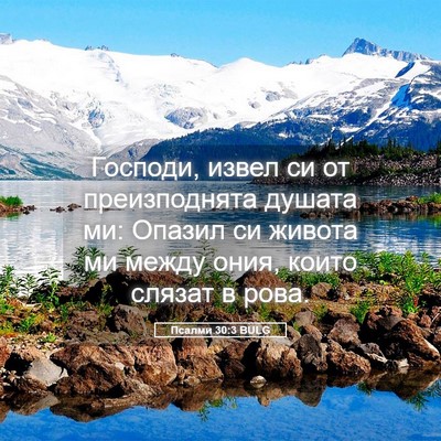 Picture 05 - Псалми 30:3 BULG - Господи, извел си от - Bible Verse Picture