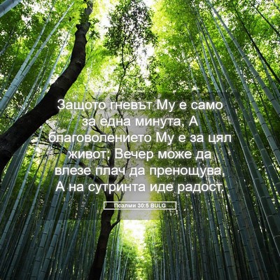 Picture 05 - Псалми 30:5 BULG - Защото гневът Му е само за - Bible Verse Picture