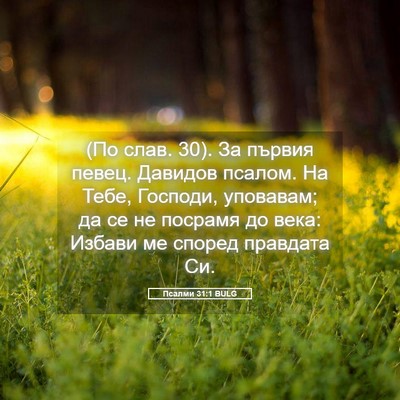 Picture 05 - Псалми 31:1 BULG - (По слав. 30). За първия - Bible Verse Picture