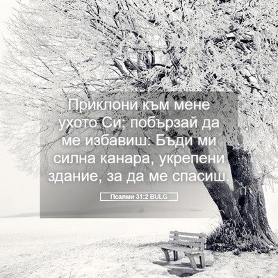 Picture 05 - Псалми 31:2 BULG - Приклони към мене ухото Си; - Bible Verse Picture