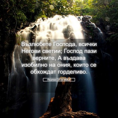 Picture 05 - Псалми 31:23 BULG - Възлюбете Господа, всички - Bible Verse Picture