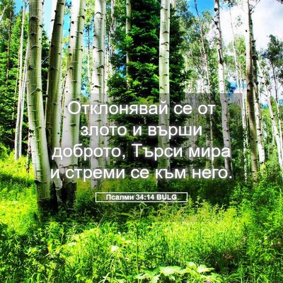 Picture 05 - Псалми 34:14 BULG - Отклонявай се от злото и - Bible Verse Picture