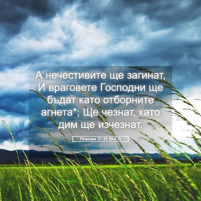 Picture 05 - Псалми 37:20 BULG - А нечестивите ще загинат, И - Bible Verse Picture
