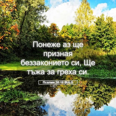 Picture 05 - Псалми 38:18 BULG - Понеже аз ще призная - Bible Verse Picture