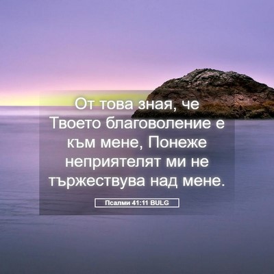 Picture 05 - Псалми 41:11 BULG - От това зная, че Твоето - Bible Verse Picture