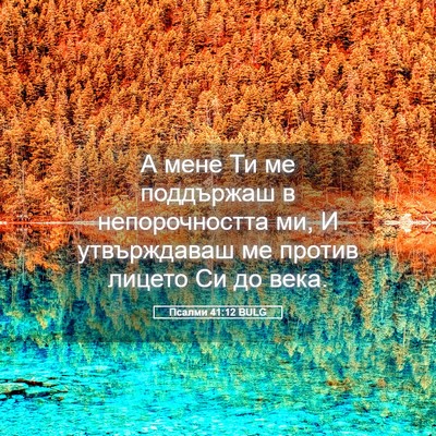 Picture 05 - Псалми 41:12 BULG - А мене Ти ме поддържаш в - Bible Verse Picture