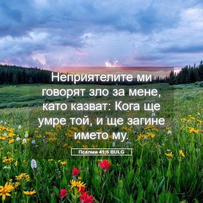 Picture 05 - Псалми 41:5 BULG - Неприятелите ми говорят - Bible Verse Picture