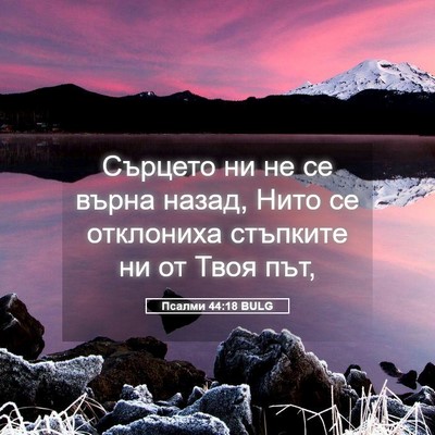 Picture 05 - Псалми 44:18 BULG - Сърцето ни не се върна - Bible Verse Picture