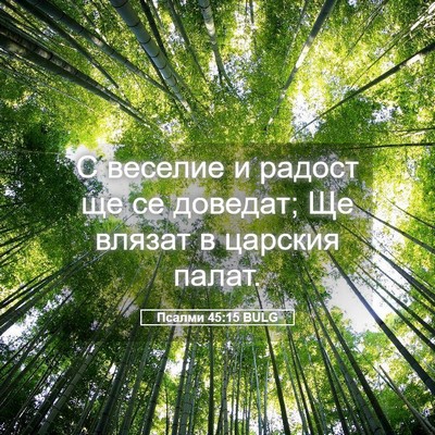 Picture 05 - Псалми 45:15 BULG - С веселие и радост ще се - Bible Verse Picture