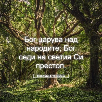 Picture 05 - Псалми 47:8 BULG - Бог царува над народите; - Bible Verse Picture