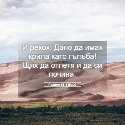 Picture 05 - Псалми 55:6 BULG - И рекох: Дано да имах крила - Bible Verse Picture