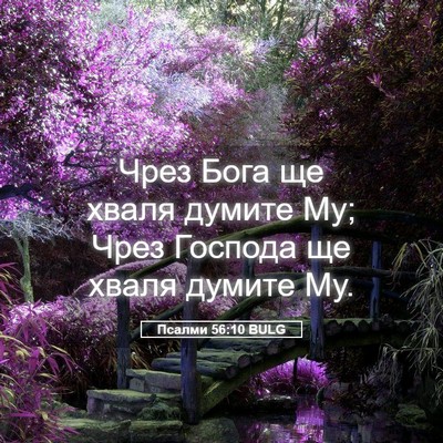 Picture 05 - Псалми 56:10 BULG - Чрез Бога ще хваля думите - Bible Verse Picture