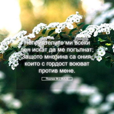 Picture 05 - Псалми 56:2 BULG - Неприятелите ми всеки ден - Bible Verse Picture