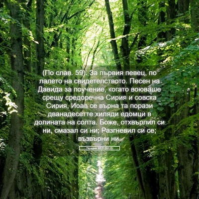 Picture 05 - Псалми 60:1 BULG - (По слав. 59). За първия - Bible Verse Picture