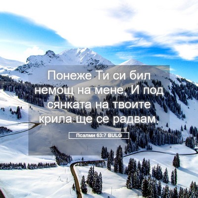 Picture 05 - Псалми 63:7 BULG - Понеже Ти си бил немощ на - Bible Verse Picture