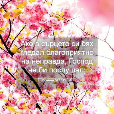 Picture 05 - Псалми 66:18 BULG - Ако в сърцето си бях гледал - Bible Verse Picture