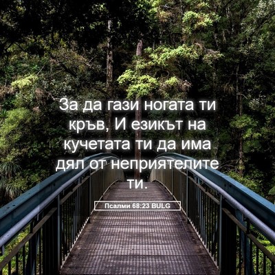 Picture 05 - Псалми 68:23 BULG - За да гази ногата ти кръв, И - Bible Verse Picture
