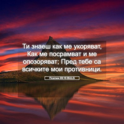 Picture 05 - Псалми 69:19 BULG - Ти знаеш как ме укоряват, - Bible Verse Picture