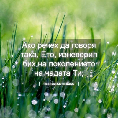 Picture 05 - Псалми 73:15 BULG - Ако речех да говоря така, - Bible Verse Picture