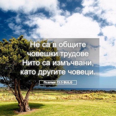 Picture 05 - Псалми 73:5 BULG - Не са в общите човешки - Bible Verse Picture