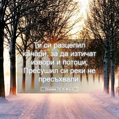 Picture 05 - Псалми 74:15 BULG - Ти си разцепил канари, за - Bible Verse Picture