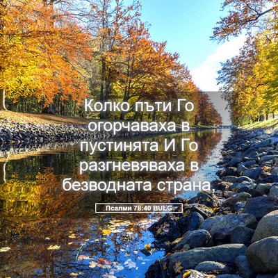 Picture 05 - Псалми 78:40 BULG - Колко пъти Го огорчаваха в - Bible Verse Picture