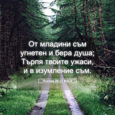 Picture 05 - Псалми 88:15 BULG - От младини съм угнетен и - Bible Verse Picture