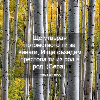 Picture 05 - Псалми 89:4 BULG - Ще утвърдя потомството ти - Bible Verse Picture