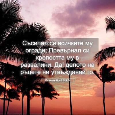 Picture 05 - Псалми 89:40 BULG - Съсипал си всичките му - Bible Verse Picture