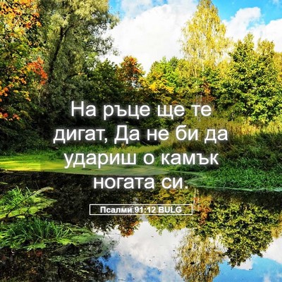 Picture 05 - Псалми 91:12 BULG - На ръце ще те дигат, Да не - Bible Verse Picture