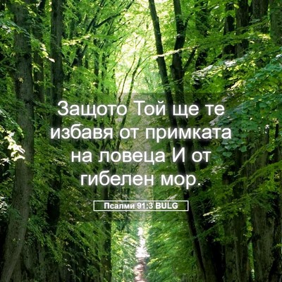 Picture 05 - Псалми 91:3 BULG - Защото Той ще те избавя от - Bible Verse Picture