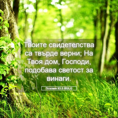 Picture 05 - Псалми 93:5 BULG - Твоите свидетелства са - Bible Verse Picture
