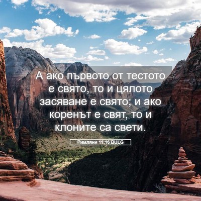 Picture 05 - Римляни 11:16 BULG - А ако първото от тестото е - Bible Verse Picture