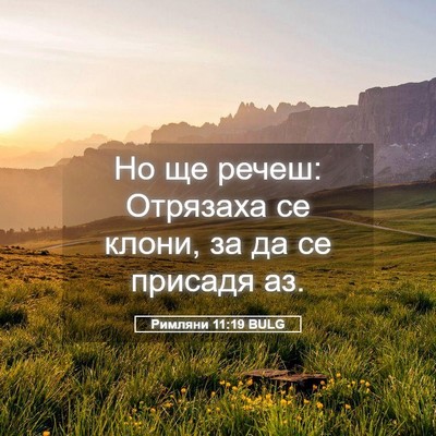 Picture 05 - Римляни 11:19 BULG - Но ще речеш: Отрязаха се - Bible Verse Picture