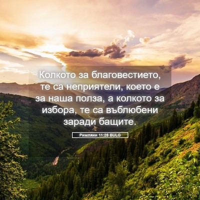 Picture 05 - Римляни 11:28 BULG - Колкото за благовестието, - Bible Verse Picture