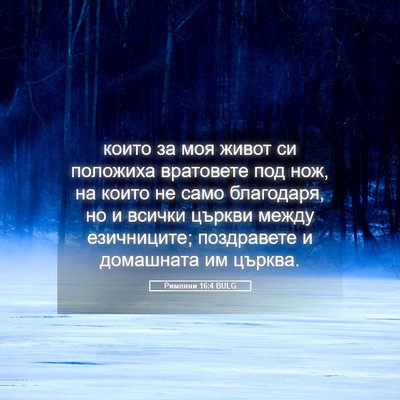 Picture 05 - Римляни 16:4 BULG - които за моя живот си - Bible Verse Picture