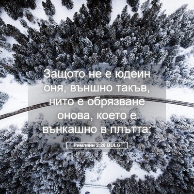 Picture 05 - Римляни 2:28 BULG - Защото не е юдеин оня, - Bible Verse Picture