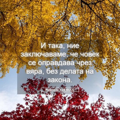 Picture 05 - Римляни 3:28 BULG - И така, ние заключаваме, че - Bible Verse Picture