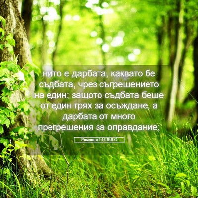 Picture 05 - Римляни 5:16 BULG - нито е дарбата, каквато бе - Bible Verse Picture