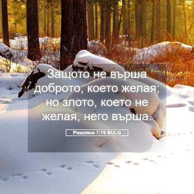 Picture 05 - Римляни 7:19 BULG - Защото не върша доброто, - Bible Verse Picture