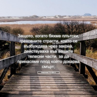 Picture 05 - Римляни 7:5 BULG - Защото, когато бяхме - Bible Verse Picture