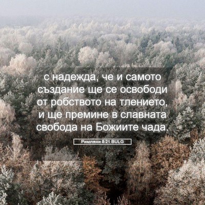 Picture 05 - Римляни 8:21 BULG - с надежда, че и самото - Bible Verse Picture