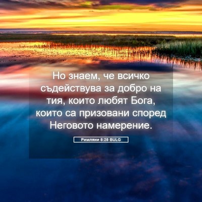 Picture 05 - Римляни 8:28 BULG - Но знаем, че всичко - Bible Verse Picture