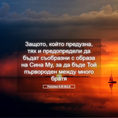 Picture 05 - Римляни 8:29 BULG - Защото, който предузна, тях - Bible Verse Picture
