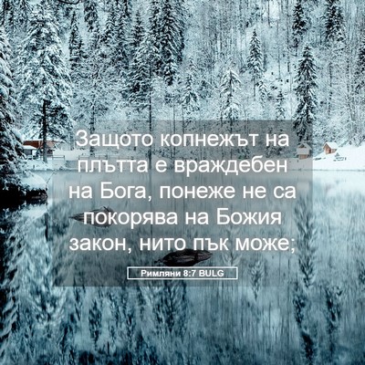 Picture 05 - Римляни 8:7 BULG - Защото копнежът на плътта - Bible Verse Picture
