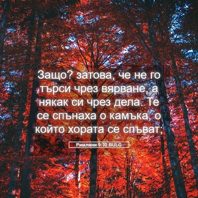 Picture 05 - Римляни 9:32 BULG - Защо? затова, че не го търси - Bible Verse Picture