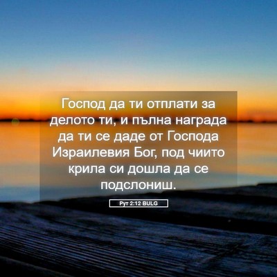 Picture 05 - Рут 2:12 BULG - Господ да ти отплати за - Bible Verse Picture